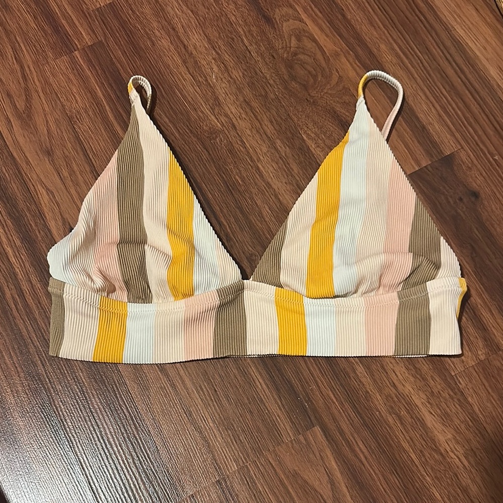 Aerie Striped Triangle Bikini Top